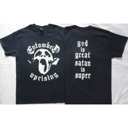 Entombed Uprising Official TShirt God is Great Satan is Super Classic Swedish Old Death Metal Official Merchandise Free Shipping