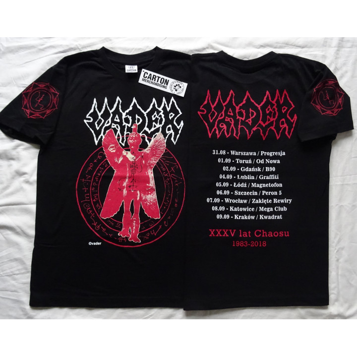 Vader Pazuzu Free Shipping XXXV Years of Chaos 1983-2018 Poland Tour Official T-Shirt Unique Official repress front of 1993 T-Sh