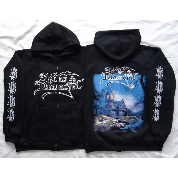 King Diamond Them Zipper Official Hoodie Offizieller Kapuzenpullover mit ReißverschlussBlack Metal Horror Metal Heavy Metal