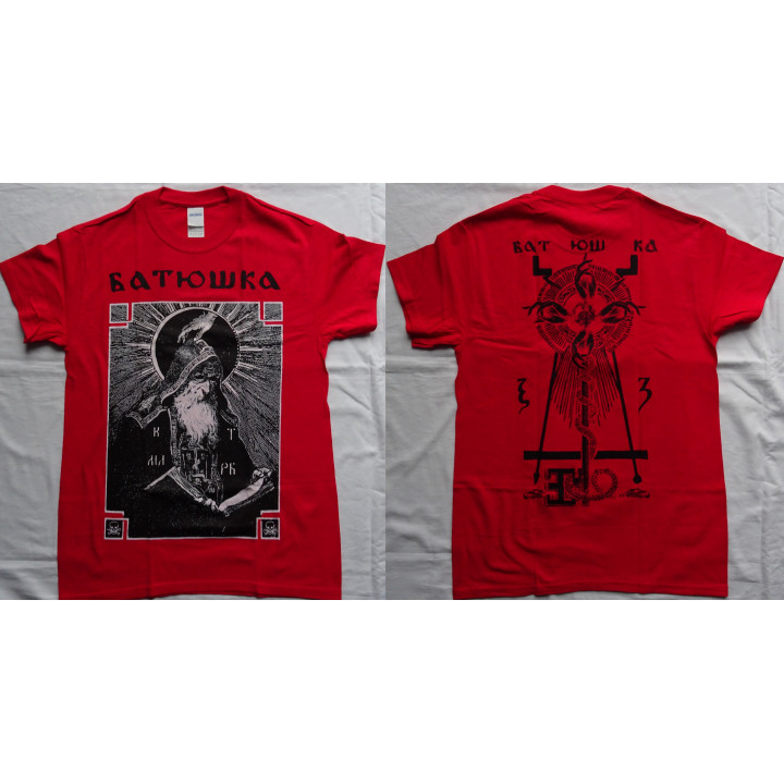 BATUSHKA LITOURGIYA SHEMA MONK OFFICIAL RED T-SHIRT