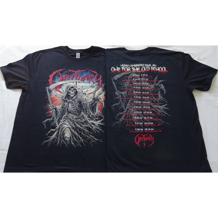 Obituary Reaper Tour 2024 T-Shirt North American Tour 2024. One For The Old School. Florida Death Metal 