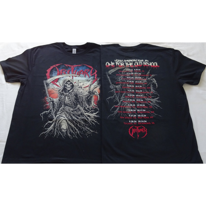 Obituary Reaper Tour 2024 T-Shirt North American Tour 2024. One For The Old School. Florida Death Metal 