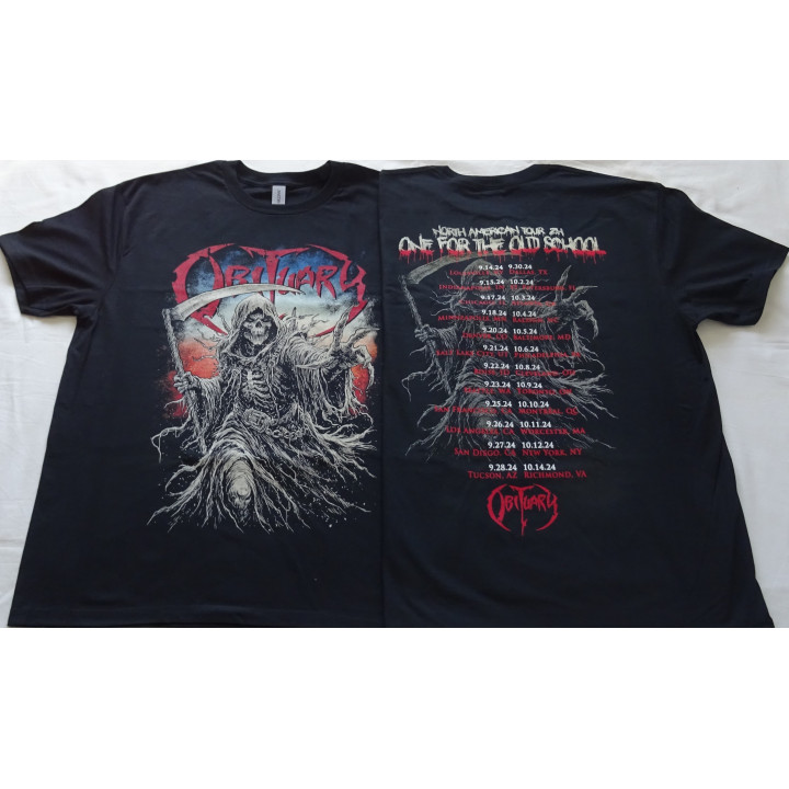 Obituary Reaper Tour 2024 T-Shirt North American Tour 2024. One For The Old School. Florida Death Metal 