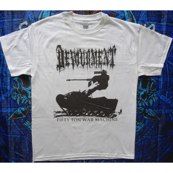 Devourment Fifty Ton War Machine Official T-Shirt Free Shipping Brutal Death Metal REAL PHOTO !  NO PHOTO SHOP