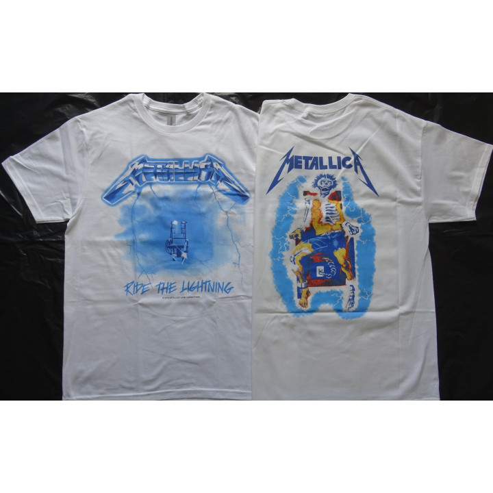 Metallica Ride the Lightning Official Original T-Shirt Classic Thrash Metal REAL PHOTO ! (NO PHOTO SHOP !)