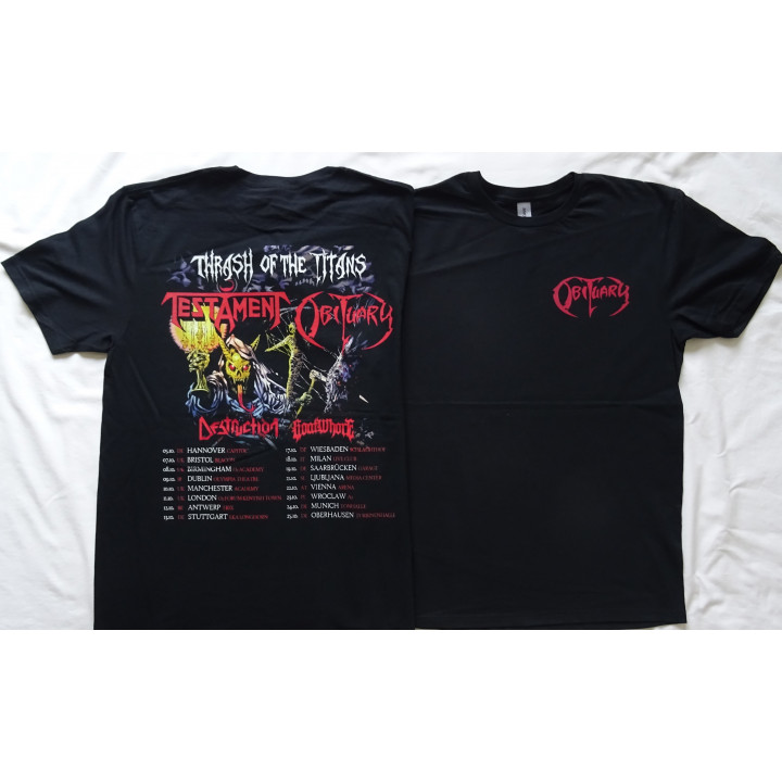 Obituary Testament Destruction: Thrash of the Titans Tour 2025 T-Shirt Free Shipping 