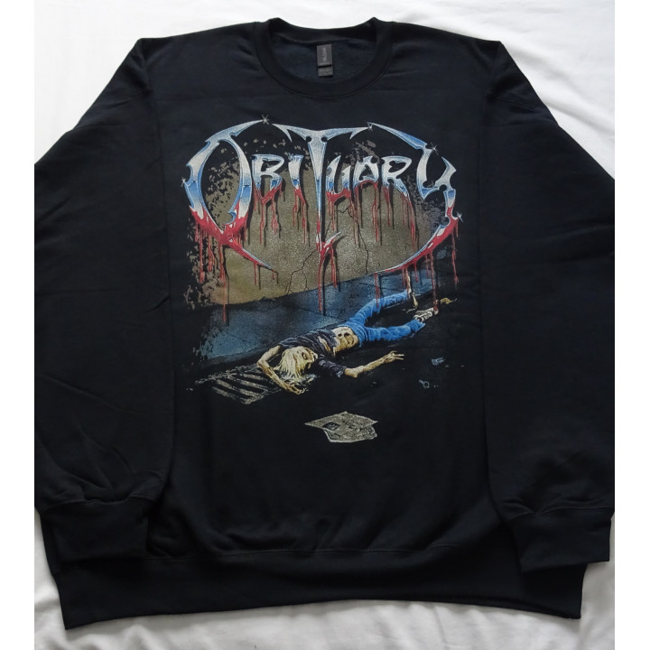 Obituary Slowly We Rot Free Shipping Official Oversized Crewneck Sweatshirt Gildan Without a Hood Männer Ohne Kapuze
