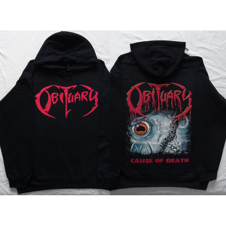 Obituary Cause of Death Hoodie Kapuzenjacke Hooded Sweatshirt Hoody All Size Alle Größe Death Metal